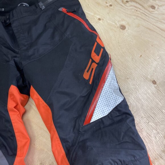 Y2K Scott Waterproof Snowmobile Ski Pants Racing Neon Orange Motorsport Men Sz M - Picture 10 of 16
